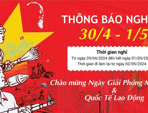 THÔNG BÁO LỊCH NGHỈ LỄ 30/4 – 1/5 NĂM 2024